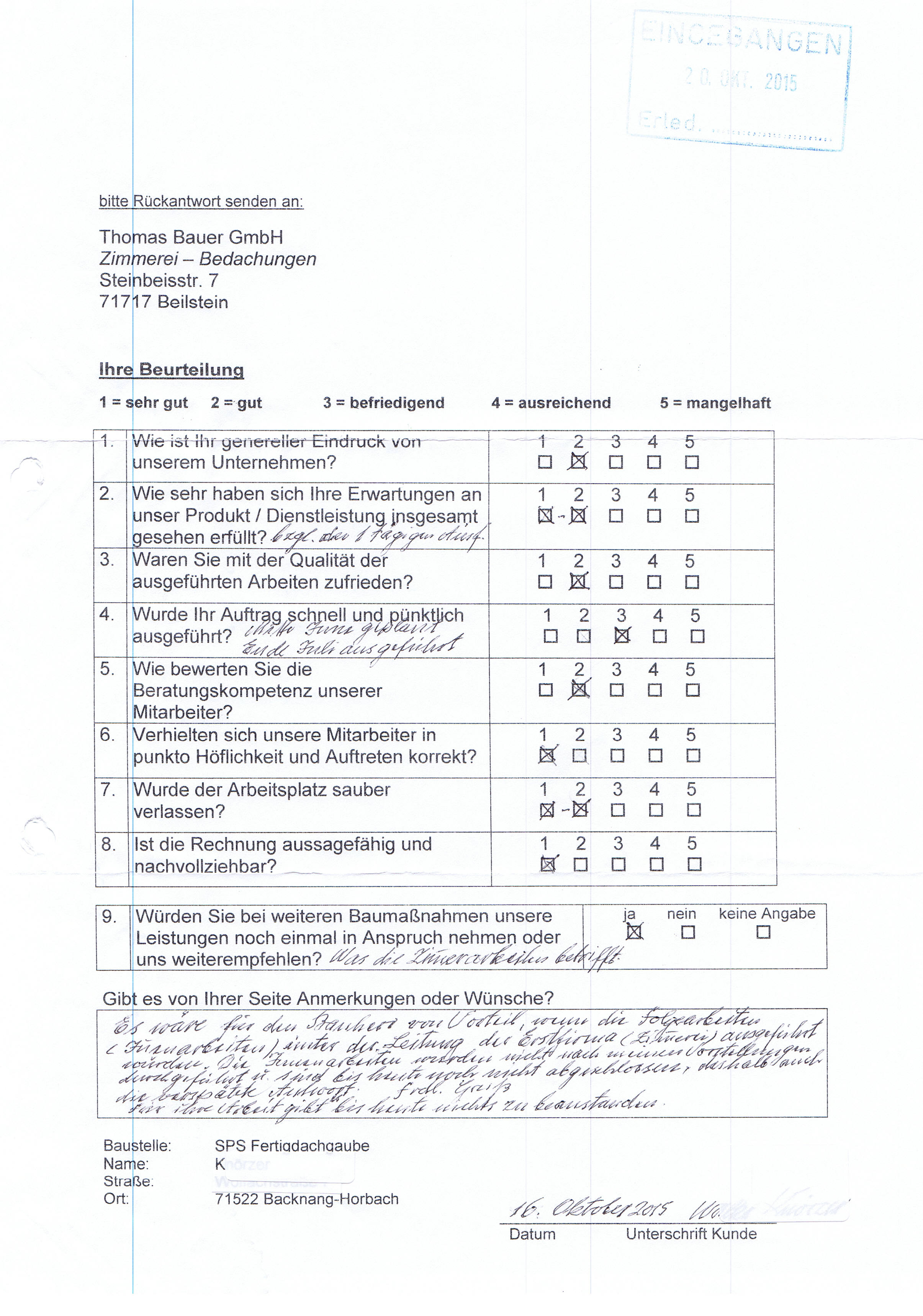 Kundenzufriedenheit SPS Gaube 7